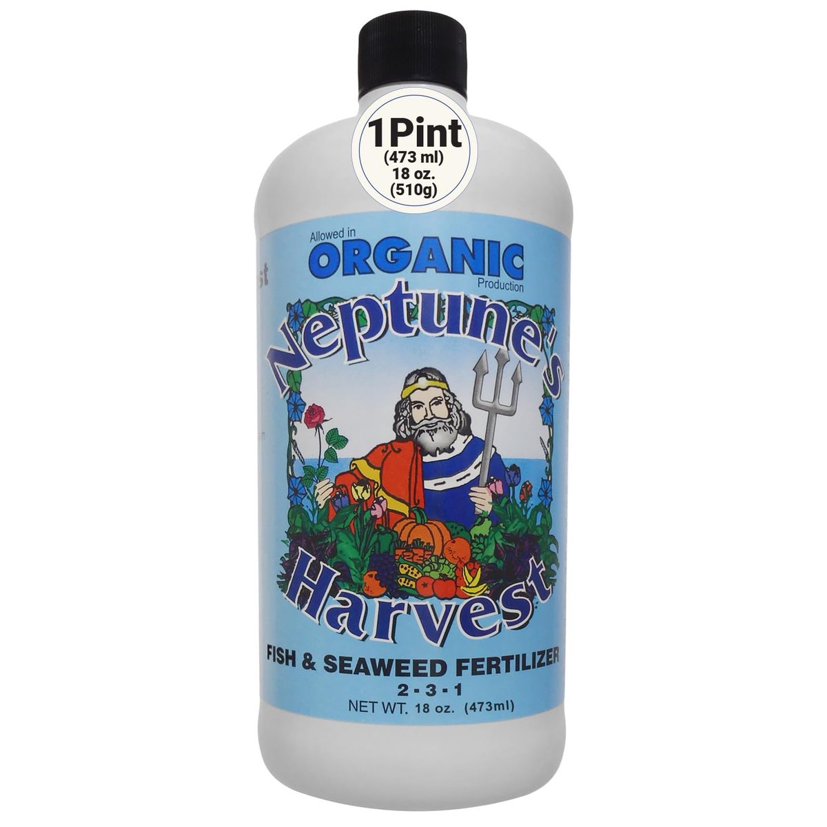 Neptune's Harvest Fisch- & Algendünger (2-3-1) - 510 ml Pint - Organischer Pflanzendünger für Gemüse, Blumen, Obst, Bäume & Rasen - Indoor & Outdoor