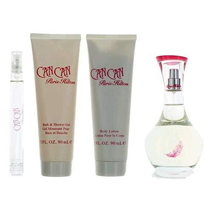 Paris Hilton Can Can Damen Geschenkset (Eau de Parfum Spray, Lotion, Duschgel, Parfüm-Stick)