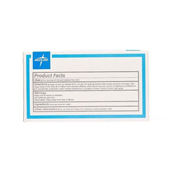 Medline Sterile Alkoholtupfer, groß, 100 Stück – Einmal-Pads zur Hautdesinfektion
