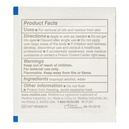 Medline Sterile Alkoholtupfer, groß, 100 Stück – Einmal-Pads zur Hautdesinfektion