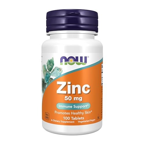 NOW Foods Zink 50 mg (Zinkgluconat) – 100 Tabletten, unterstützt Enzymfunktionen und Immunsystem