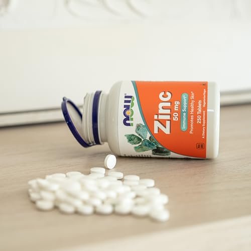 NOW Foods Zink 50 mg (Zinkgluconat) – 100 Tabletten, unterstützt Enzymfunktionen und Immunsystem