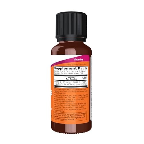 NOW Foods Nahrungsergänzungsmittel, Flüssiges Vitamin D-3, Extra Stärke, zur Unterstützung der Knochenstruktur*, 30 ml