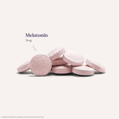 Natrol Melatonin 3 mg Lutschtabletten mit Erdbeergeschmack – 90 Stück, schnell lösliche Tabletten für erholsamen Schlaf
