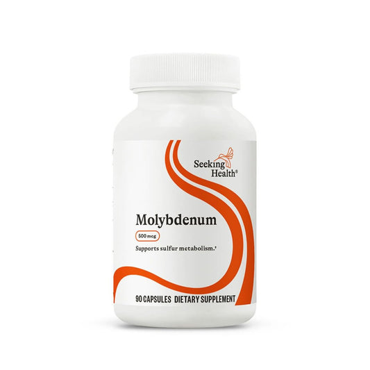 Seeking Health Molybdän – Nahrungsergänzung mit Molybdänglycinat-Chelat – Unterstützt Sulfitstoffwechsel & Zellgesundheit – Vegetarische & vegane Kapseln