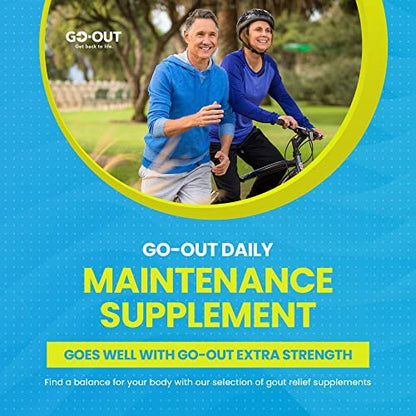 Go Out Daily Maintenance – Natürliche Harnsäureunterstützung mit Sauerkirsche, Selleriesamen und Kurkuma – Veganes, nicht-GVO, glutenfreies Nahrungsergänzungsmittel für Gelenkkomfort und gesunde Nierenfunktion, 90 Kapseln