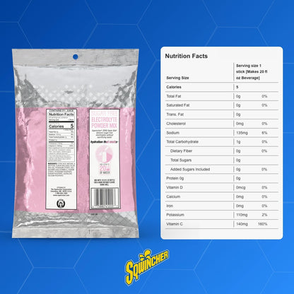 Sqwincher Zero Qwik Stik Erdbeer-Limonade – Zuckerfreies Elektrolyt-Pulver, 50 Portionen