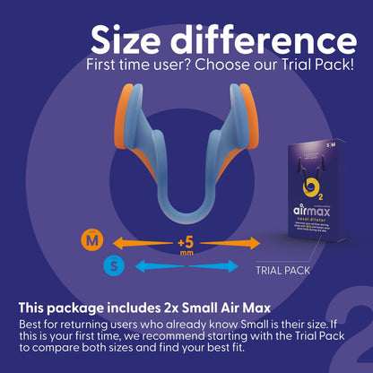AIRMAX Nasaldilatatoren zum Schlafen – 76 % mehr Luftstrom – Anti-Schnarch-Gerät – Frei durch die Nase atmen – Nasennebenhöhlen-Entlastung, Schlafhilfe und Schnarchlösung – 2er-Pack Small Blau – 6 Monate Erleichterung