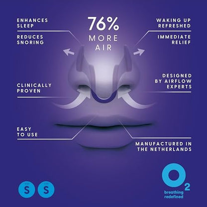 AIRMAX Nasaldilatatoren zum Schlafen – 76 % mehr Luftstrom – Anti-Schnarch-Gerät – Frei durch die Nase atmen – Nasennebenhöhlen-Entlastung, Schlafhilfe und Schnarchlösung – 2er-Pack Small Blau – 6 Monate Erleichterung