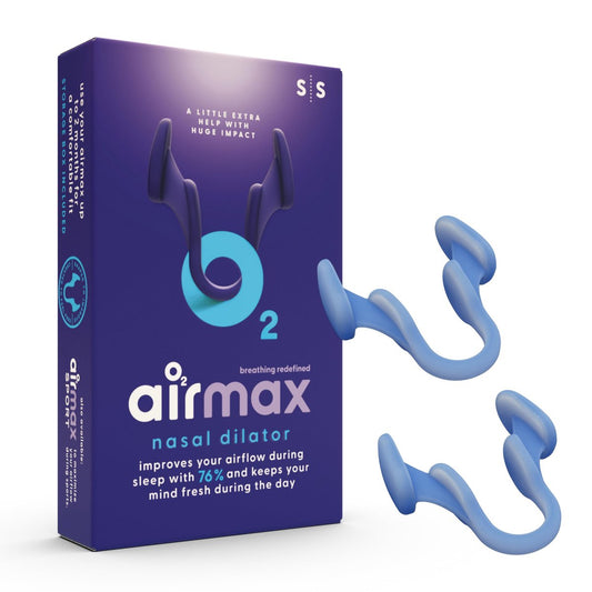AIRMAX Nasaldilatatoren zum Schlafen – 76 % mehr Luftstrom – Anti-Schnarch-Gerät – Frei durch die Nase atmen – Nasennebenhöhlen-Entlastung, Schlafhilfe und Schnarchlösung – 2er-Pack Small Blau – 6 Monate Erleichterung