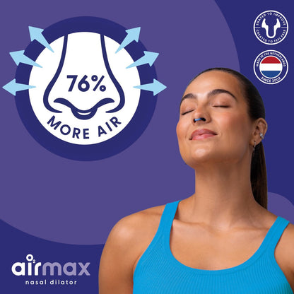 AIRMAX Nasaldilatatoren zum Schlafen – 76 % mehr Luftstrom – Anti-Schnarch-Gerät – Frei durch die Nase atmen – Nasennebenhöhlen-Entlastung, Schlafhilfe und Schnarchlösung – 2er-Pack Small Blau – 6 Monate Erleichterung