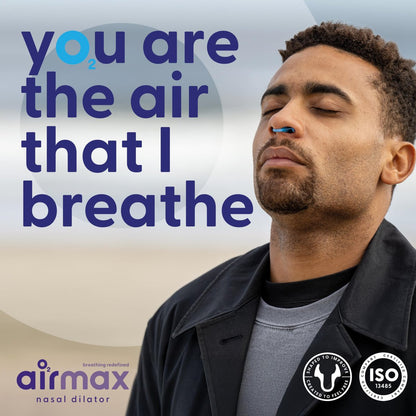 AIRMAX Nasaldilatatoren zum Schlafen – 76 % mehr Luftstrom – Anti-Schnarch-Gerät – Frei durch die Nase atmen – Nasennebenhöhlen-Entlastung, Schlafhilfe und Schnarchlösung – 2er-Pack Small Blau – 6 Monate Erleichterung