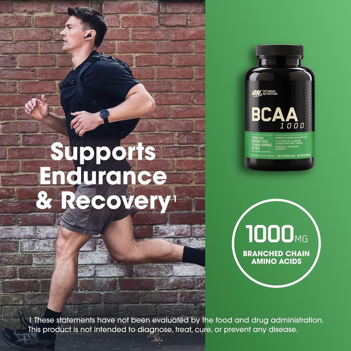 Optimum Nutrition Instantized BCAA Kapseln, Keto-freundlich, verzweigtkettige essentielle Aminosäuren, 1000mg, 60 Kapseln