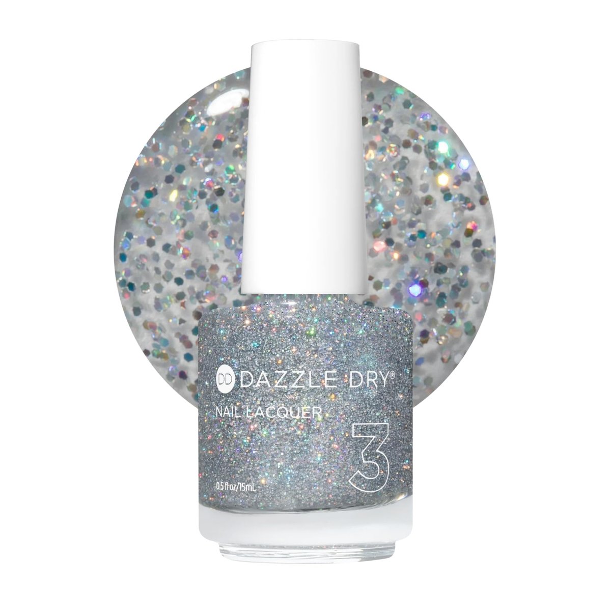 Dazzle Dry Nagellack (Schritt 3) - Diamond - Holographischer Mikroglitter in klarer Basis (0,5 fl oz)