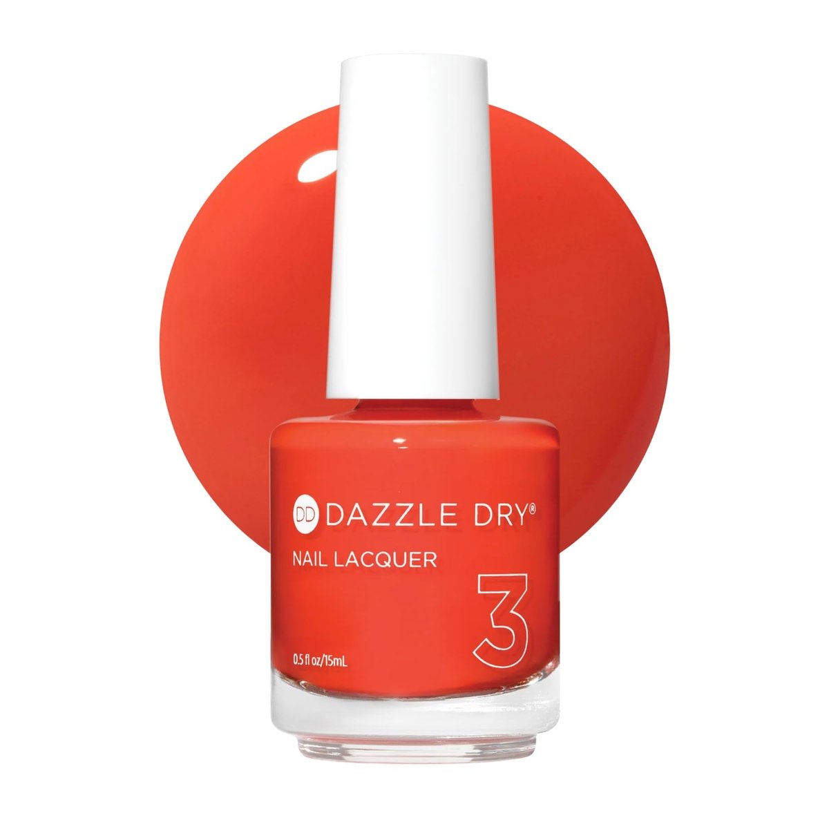 Dazzle Dry Nagellack (Schritt 3) - Red Hot Chili - Leuchtendes Orange-Rot, voll deckende Creme (15 ml)