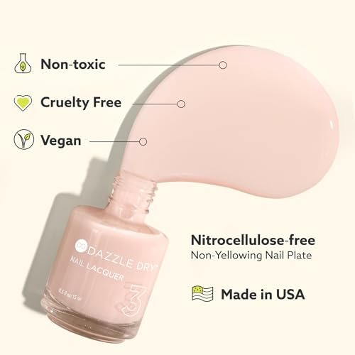 Dazzle Dry Nagellack (Schritt 3) - At First Blush - Zartes, dezent cremiges Off-White für perfekte Nägel (0,5 fl oz)