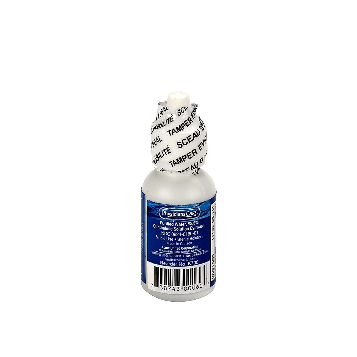 PhysiciansCare Augenspüllösung, sterile isotonische gepufferte Lösung zum Spülen und Bewässern der Augen, 1-oz Flasche