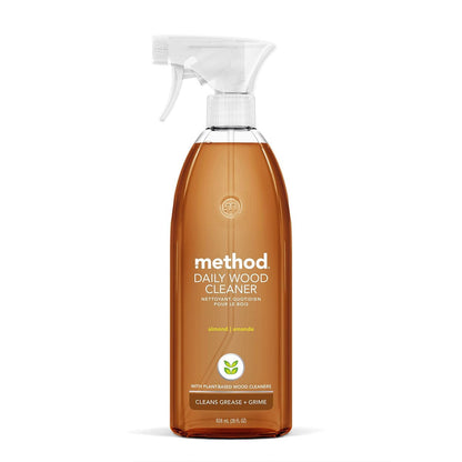 Method Daily Wood Cleaner Almond – 28 oz Sprühflasche, pflegt und reinigt Holzmöbel schonend