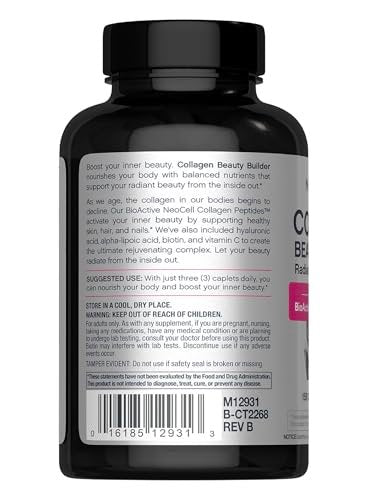 NeoCell Collagen Beauty Builder | 150 Kapseln | Bioaktive Peptide aus Weidehaltung | mit Biotin und Hyaluronsäure | Für strahlende Haut & starke Nägel