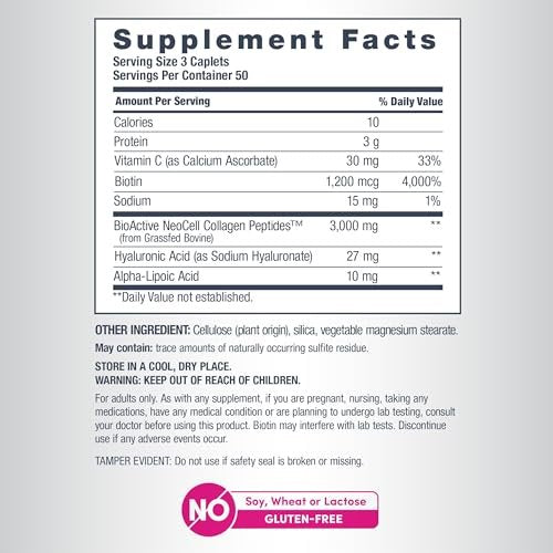 NeoCell Collagen Beauty Builder | 150 Kapseln | Bioaktive Peptide aus Weidehaltung | mit Biotin und Hyaluronsäure | Für strahlende Haut & starke Nägel