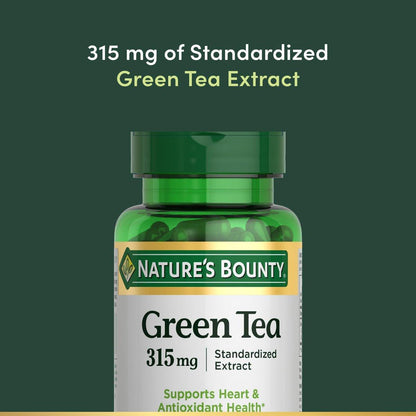 Nature's Bounty Grüner Tee Kapseln – 315 mg, 100 Kapseln, zur Unterstützung des Herzens und der antioxidativen Gesundheit