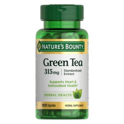 Nature's Bounty Grüner Tee Kapseln – 315 mg, 100 Kapseln, zur Unterstützung des Herzens und der antioxidativen Gesundheit