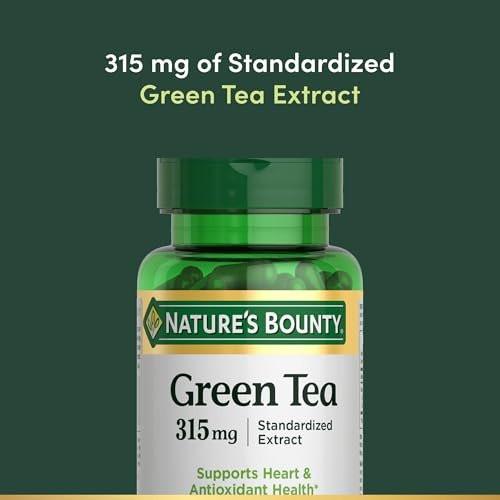 Nature's Bounty Grüner Tee Kapseln – 315 mg, 100 Kapseln, zur Unterstützung des Herzens und der antioxidativen Gesundheit