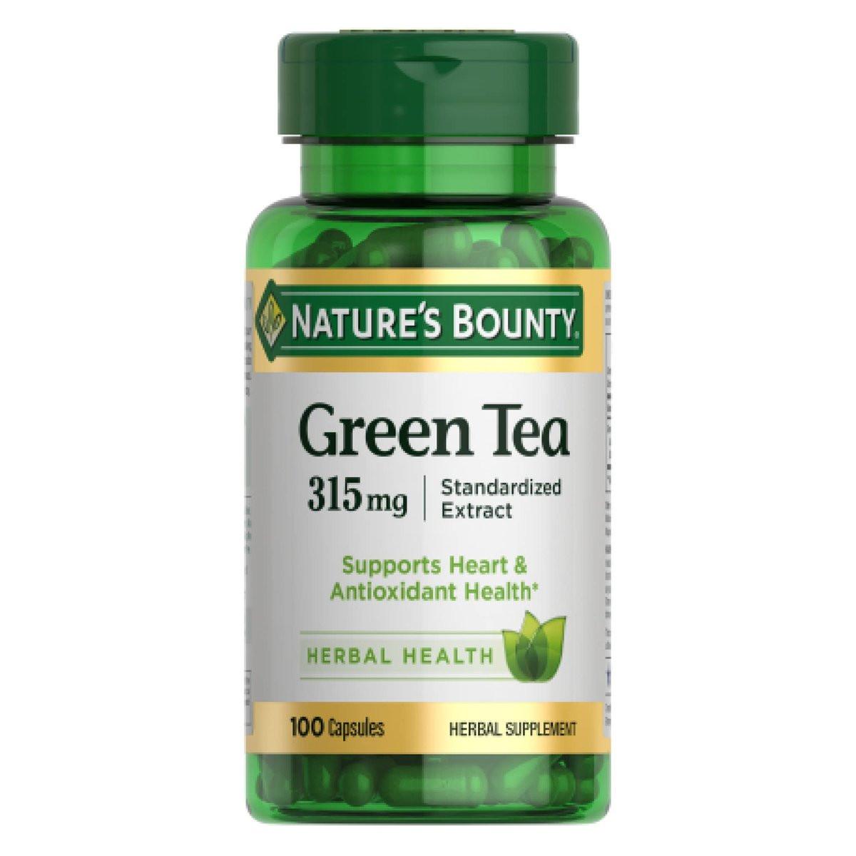 Nature's Bounty Grüner Tee Kapseln – 315 mg, 100 Kapseln, zur Unterstützung des Herzens und der antioxidativen Gesundheit