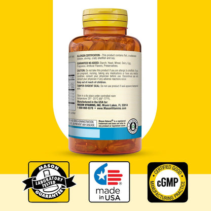 MASON NATURAL Glucosamin & Fischöl Kapseln mit DHA & Omega 3 für Gelenk- und Muskelunterstützung, 90 Weichkapseln (1 Monatsvorrat)