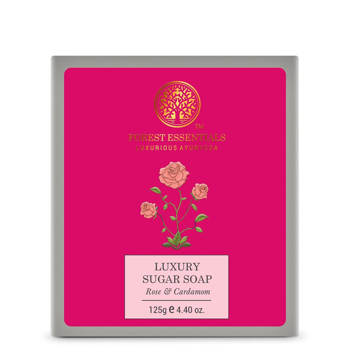 Forest Essentials Luxusseife - Rose & Kardamom 125g