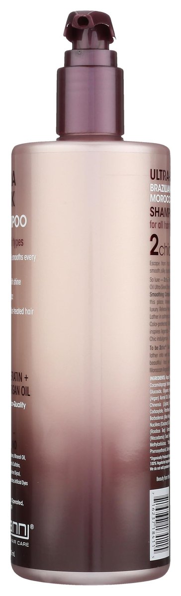GIOVANNI 2chic Ultra-Sleek Shampoo - Brasilianisches Phyto-Keratin & Marokkanisches Arganöl, Anti-Frizz Formel, Kokosnuss, Sheabutter, Pro-Vitamin B5, Farbschutz, Parabenfrei - 710 ml