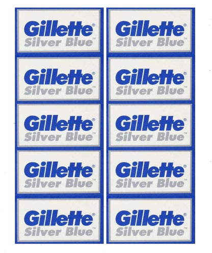 50 Silberblaue Doppelklingen-Rasierklingen aus Edelstahl, hergestellt in Russland – 5er-Pack (10er-Pack)