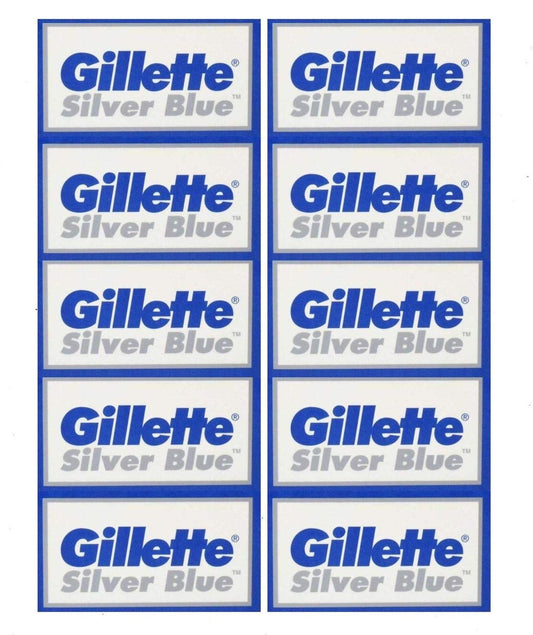 50 Silberblaue Doppelklingen-Rasierklingen aus Edelstahl, hergestellt in Russland – 5er-Pack (10er-Pack)