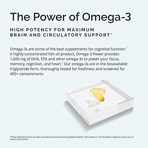 BRAINMD Dr. Amen Omega-3 Power – 60 Kapseln – Gelenk- und Immununterstützung – Enthält DHA & EPA – Glutenfrei – 30 Portionen