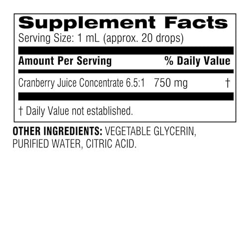 Botanic Choice Alkoholfreier flüssiger Cranberry-Extrakt, Nahrungsergänzungsmittel, 30 ml