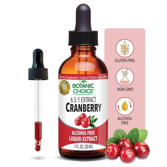 Botanic Choice Alkoholfreier flüssiger Cranberry-Extrakt, Nahrungsergänzungsmittel, 30 ml