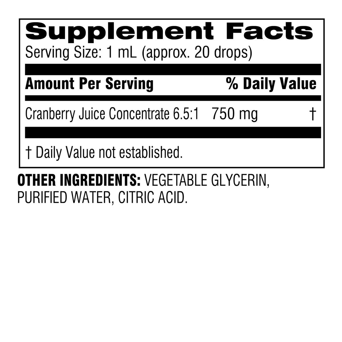 Botanic Choice Alkoholfreier flüssiger Cranberry-Extrakt, Nahrungsergänzungsmittel, 30 ml