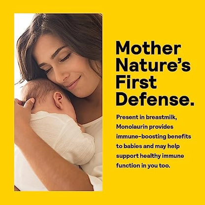 Nature's Life Monolaurin 1000 mg – Nahrhaftes Monolaurin aus natürlicher Roh-Kokosnuss, Immununterstützung, Darmgesundheit, ausgewogene Darmflora, 60-Tage-Garantie, 45 Portionen, 90 vegane Kapseln