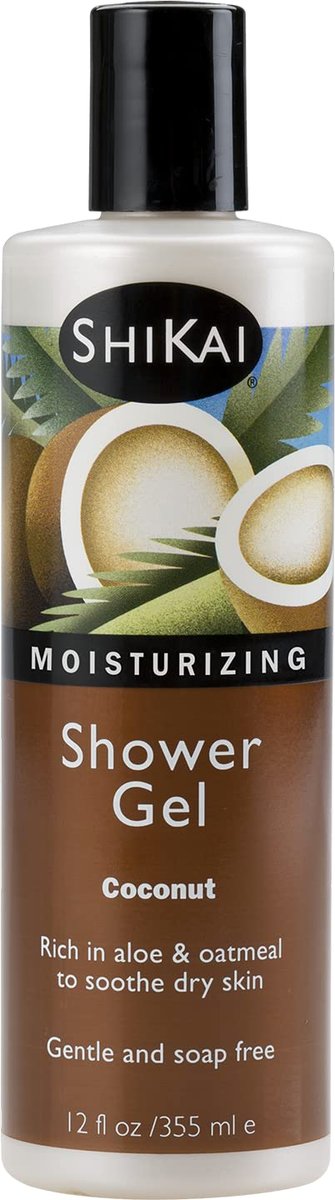 ShiKai Tägliches Feuchtigkeitsspendendes Duschgel (Kokosnuss, 355 ml) | Sanfte Seifenfreie Formel | Mit Aloe Vera & Haferflocken für Geschmeidige, Gesunde Haut | Trockene Haut Linderung