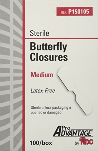 ProAdvantage Sterile Butterfly Closure Bandagen, Medium, Latexfrei, 100 Stück