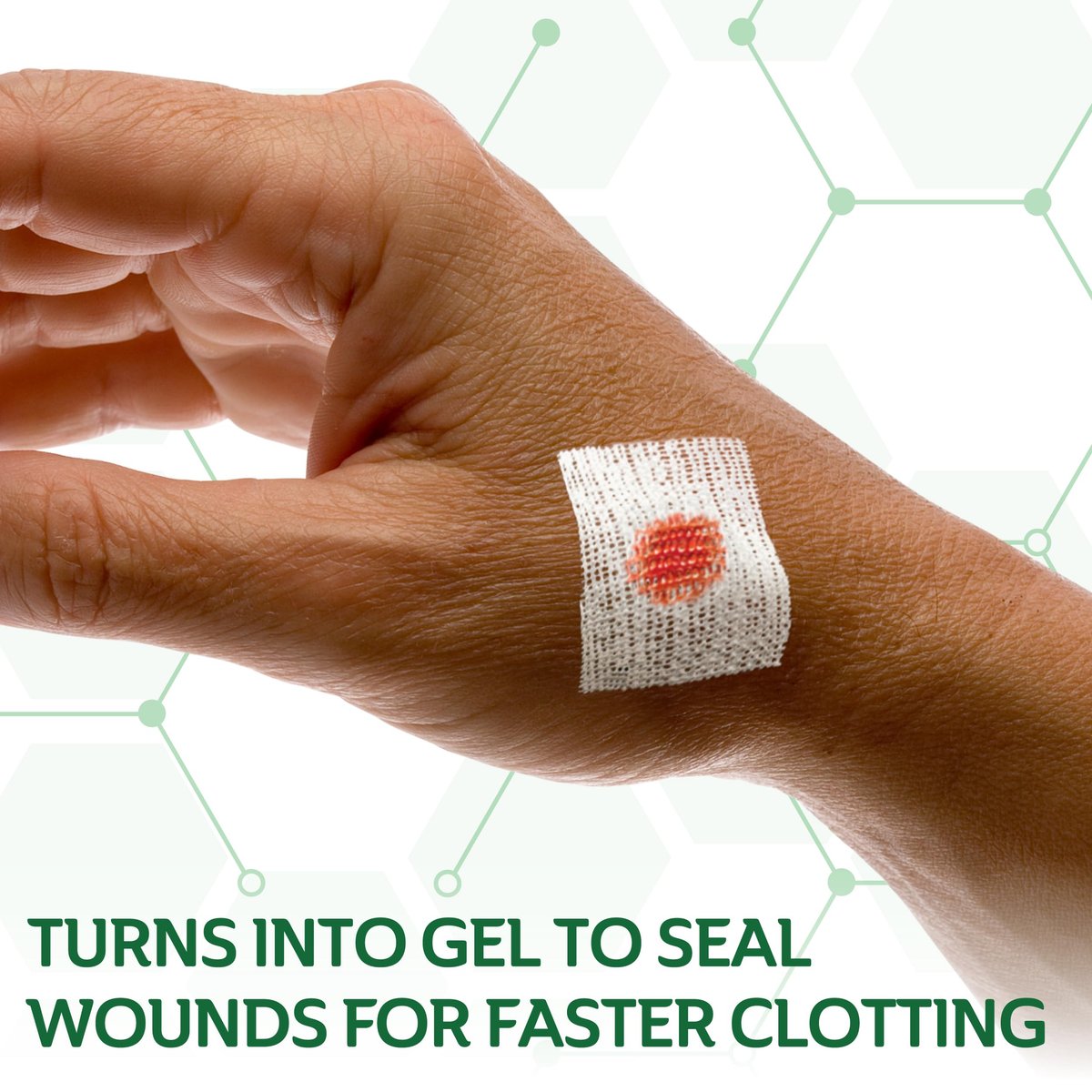 CURAD BloodStop® Wundverband | 1” x 1” | Hämostatische Gaze zur schnellen Blutstillung | Für Schnitte, Schürfwunden oder Nasenbluten | 10 Stück