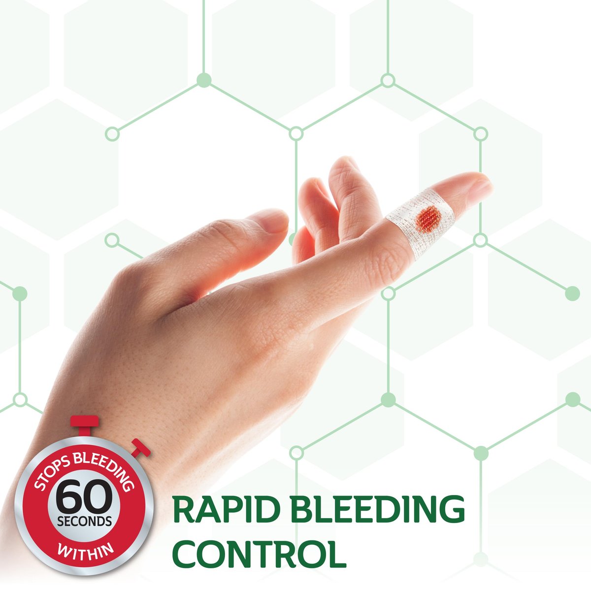 CURAD BloodStop® Wundverband | 1” x 1” | Hämostatische Gaze zur schnellen Blutstillung | Für Schnitte, Schürfwunden oder Nasenbluten | 10 Stück