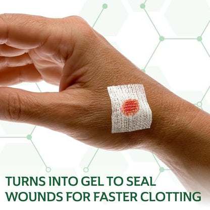 CURAD BloodStop® Wundverband | 1” x 1” | Hämostatische Gaze zur schnellen Blutstillung | Für Schnitte, Schürfwunden oder Nasenbluten | 10 Stück