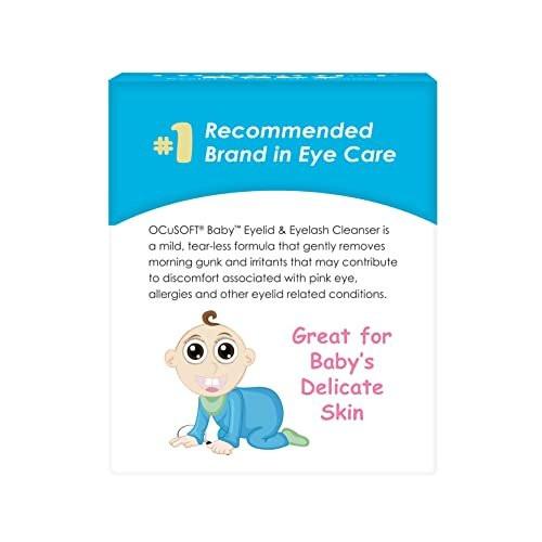 OCuSOFT Baby Augenlid- und Wimpernreiniger, vorgereinigte Tücher, Weiß/Blau, 20 Stück