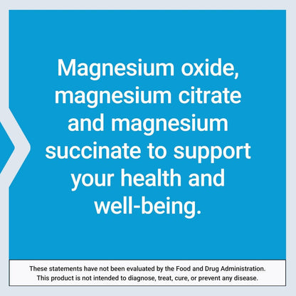 Life Extension Magnesium Kapseln, 500 mg, Magnesiumoxid, -citrat und -succinat, Herzgesundheit, Gesunde Knochen, Stoffwechselunterstützung, 100 vegetarische Kapseln
