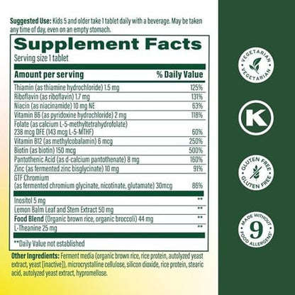 MegaFood Kinder Vitamin B Komplex – mit Vitamin B12 & B6, Folsäure, Biotin, Zink, Melisse, L-Theanin & mehr, unterstützt den zellulären Energiestoffwechsel, vegetarisch, glutenfrei – 30 Mini-Tabletten