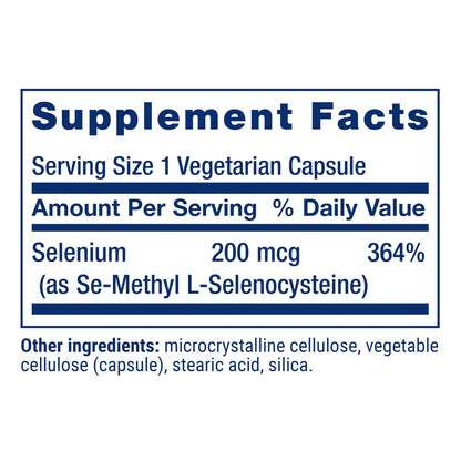 Life Extension Se-Methyl-L-Selenocystein – Fortschrittliches Selen für Antioxidantien-Schutz, Zellgesundheit und gesundes Altern – Vegetarisch, Glutenfrei, Non-GMO, 90 Kapseln