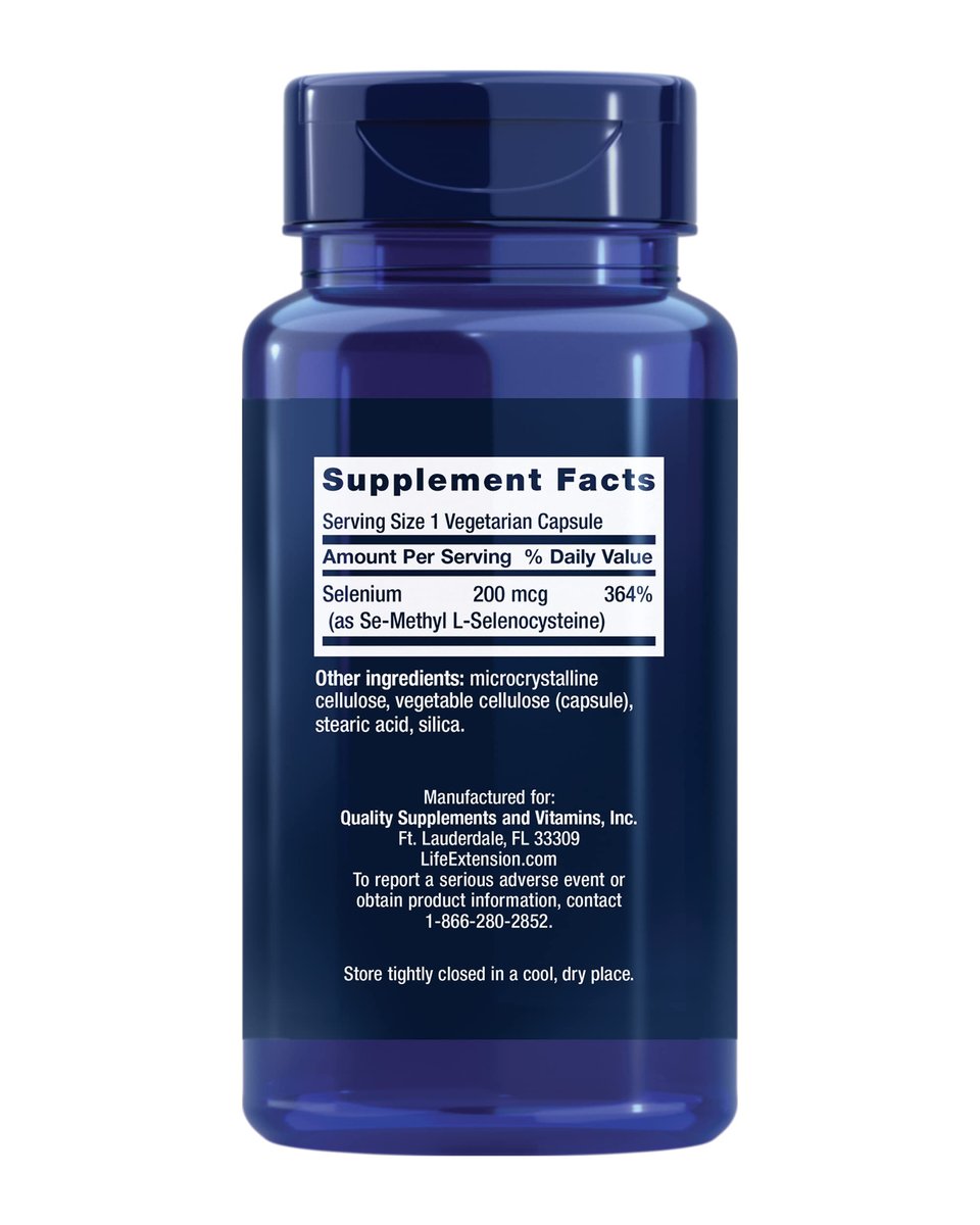 Life Extension Se-Methyl-L-Selenocystein – Fortschrittliches Selen für Antioxidantien-Schutz, Zellgesundheit und gesundes Altern – Vegetarisch, Glutenfrei, Non-GMO, 90 Kapseln