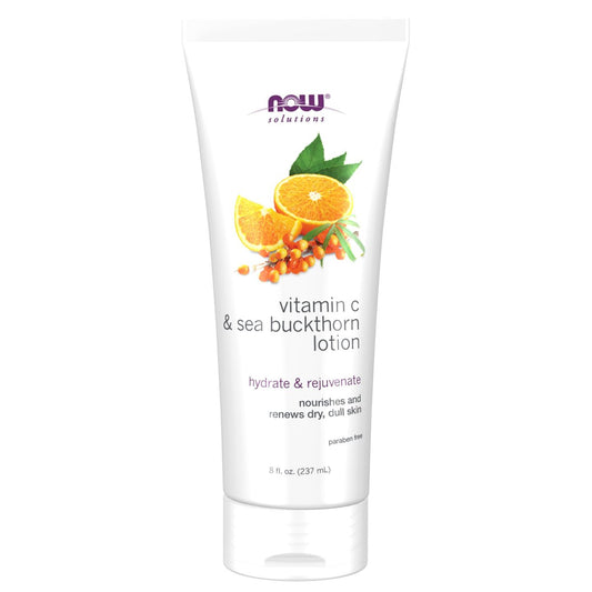 NOW Foods Solutions Vitamin C & Sanddorn Lotion – 237 ml (8 Fl Oz) – Feuchtigkeitsspendend, reparierend & nährend für trockene, stumpfe Haut