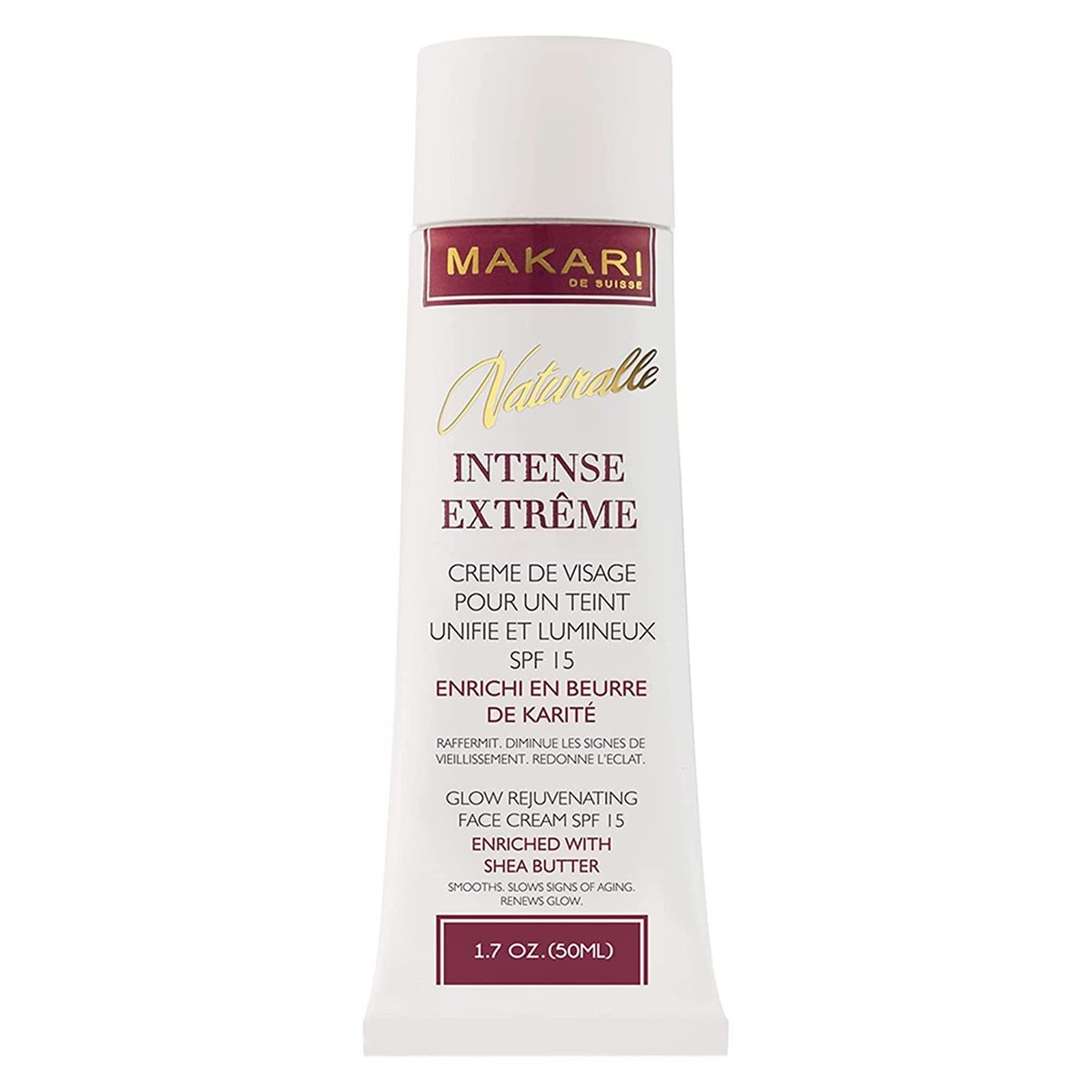 Makari Naturalle Intense Extreme Brightening Face Cream (1,7 oz) | Anti-Aging und aufhellende Behandlung für Aknenarben, Dehnungsstreifen und Falten | Feuchtigkeitscreme für trockene Haut mit Sheabutter und SPF 16